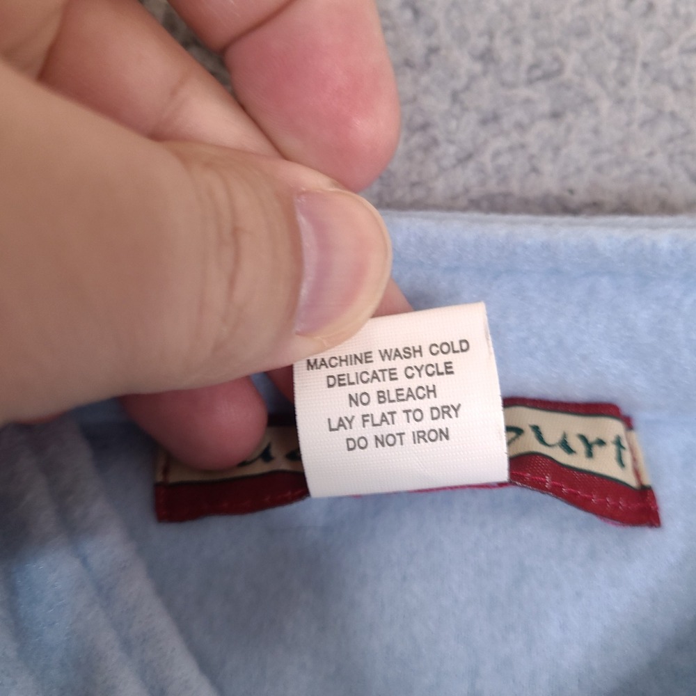 Tudor Court Haband Womens Fleece Cardigan Large Blue‎ Floral Embroidered Button - Picture 10 of 13